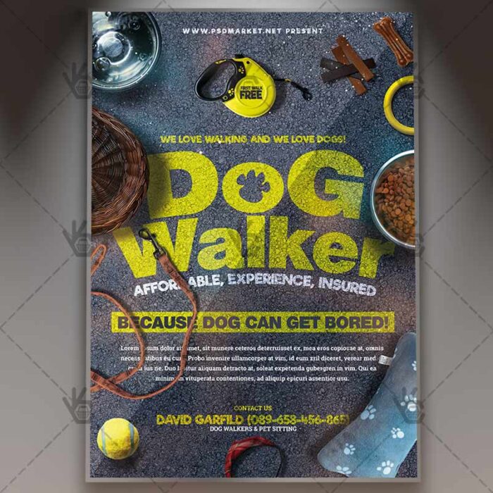 Professional Dog Walker - Premium Flyer PSD Template - Image 1