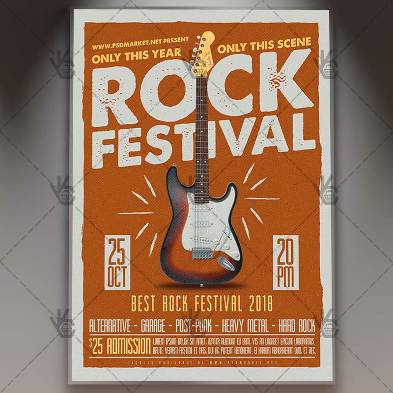 Rock-n-Roll Day Flyer - Rock PSD Template | PSDmarket