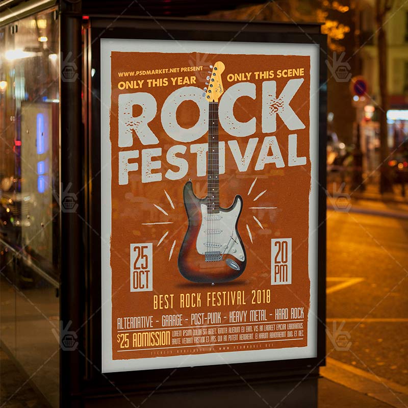 rock_fest_flyer_psdmarket_3.jpg Rock Fest - Club Flyer PSD Template - Image 3