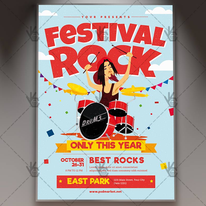 rock_festival_flyer_psdmarket_1.jpg Rock Festival - Club Flyer PSD Template - Image 1