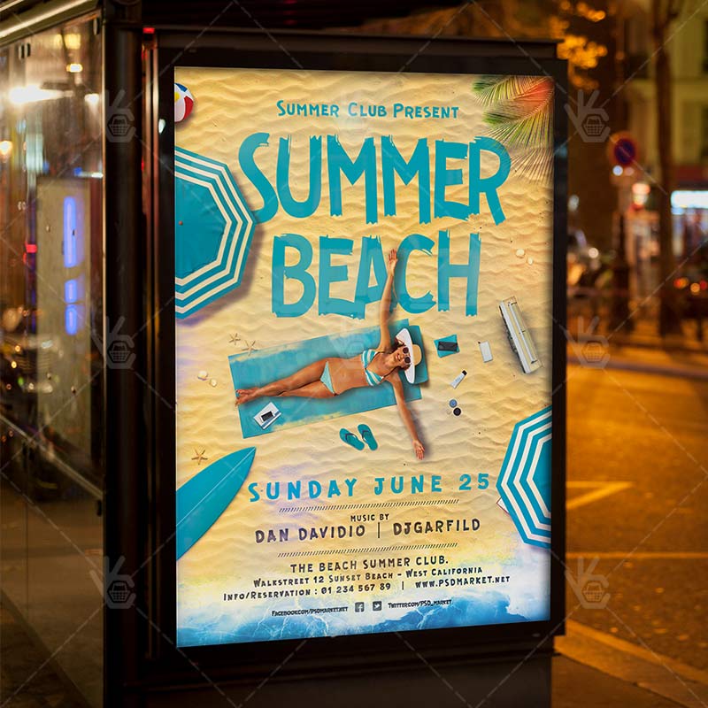 summer_beach_weekend_flyer_psdmarket_3.jpg Summer Beach Weekend - Premium Flyer PSD Template - Image 3