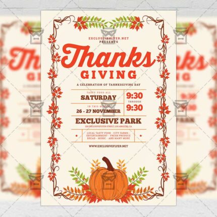 Thanksgiving Celebration - Seasonal A5 Flyer Template
