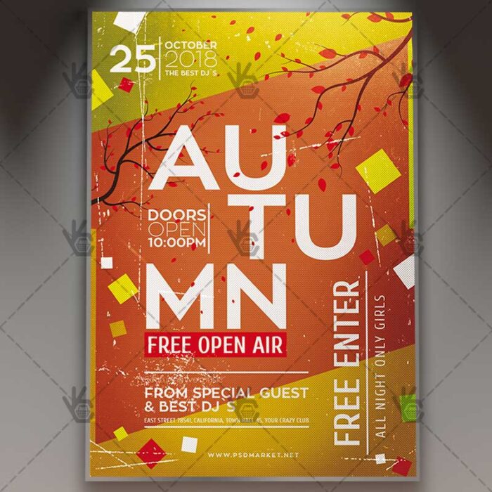 Autumn Open Air - Club Flyer PSD Template - Image 1