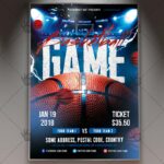 Basketball Game - Sport Flyer PSD Template