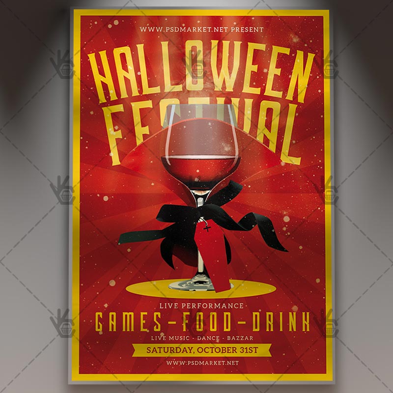 halloween_festival_flyer_psdmarket_1.jpg Halloween Festival - Seasonal Flyer PSD Template - Image 1