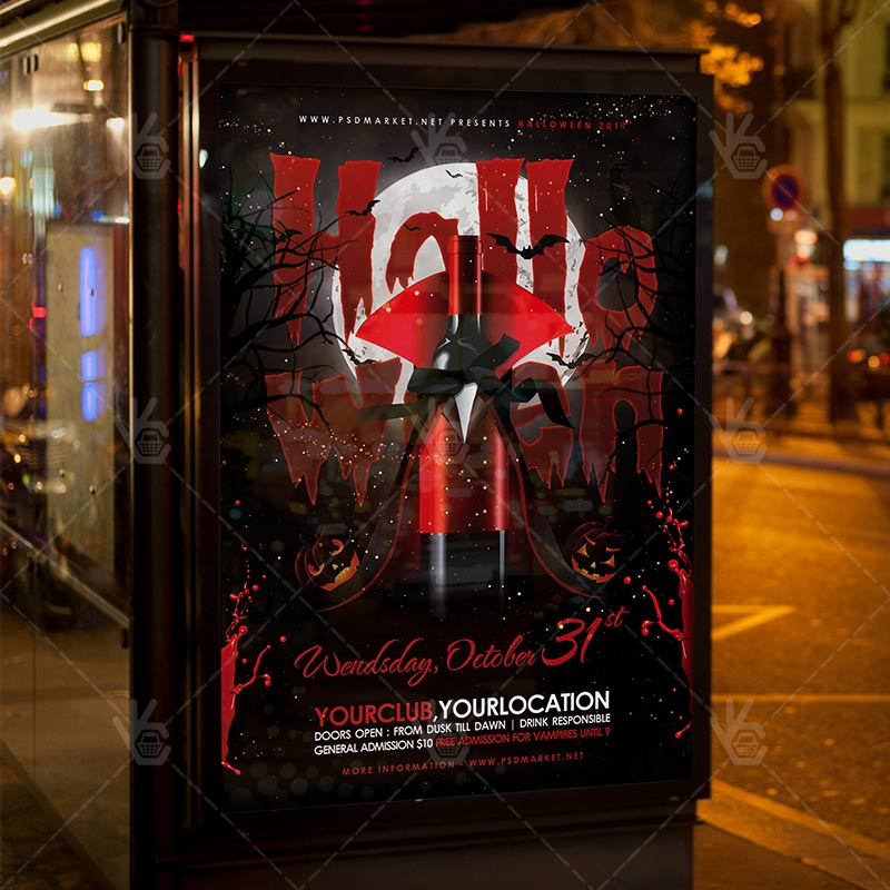 halloween_party_flyer_psdmarket_3.jpg Halloween Party - Seasonal Flyer PSD Template - Image 3