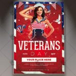 Happy Veterans Day - American Flyer PSD Template