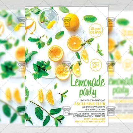 Lemonade Party - Food A5 Flyer Template