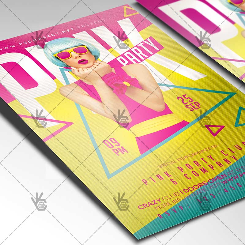 pink_party_flyer_psdmarket_2.jpg Pink Party - Club Flyer PSD Template - Image 2