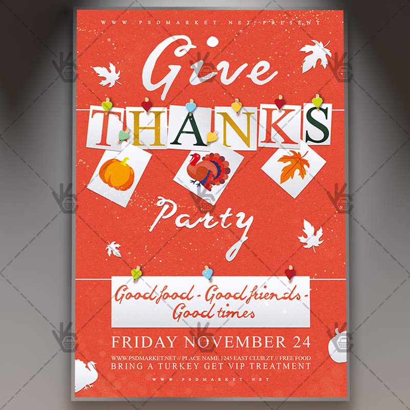 thanksgiving_party_flyer_psdmarket_1.jpg Thanksgiving Party - Autumn Flyer PSD Template - Image 1