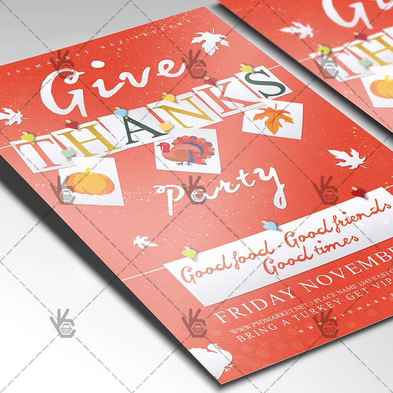 thanksgiving_party_flyer_psdmarket_2.jpg Thanksgiving Party - Autumn Flyer PSD Template - Image 2
