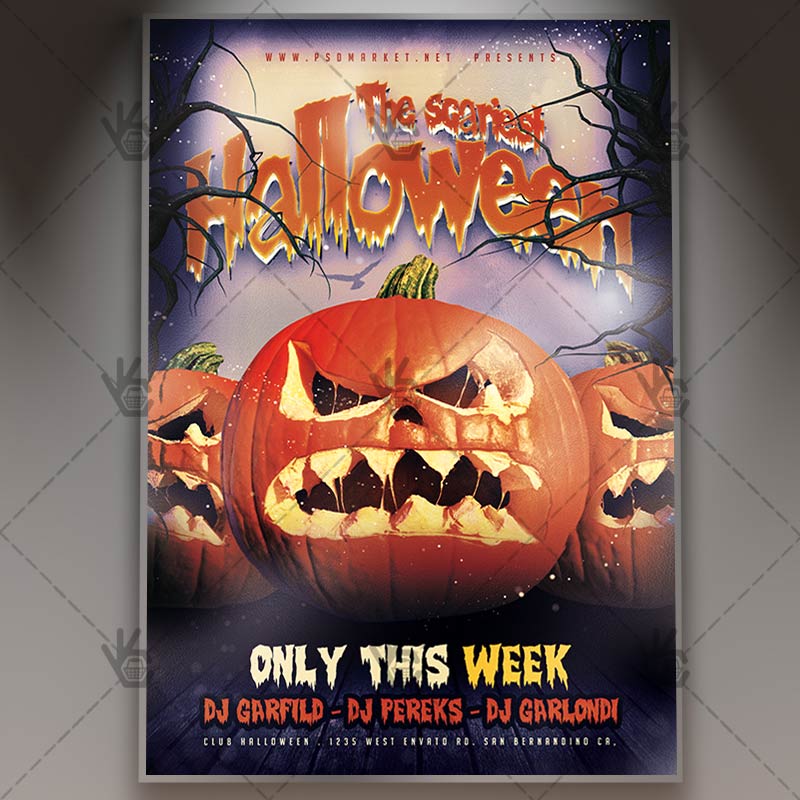 the_scariest_halloween_flyer_psdmarket_1.jpg The Scariest Halloween - Seasonal Flyer PSD Template - Image 1