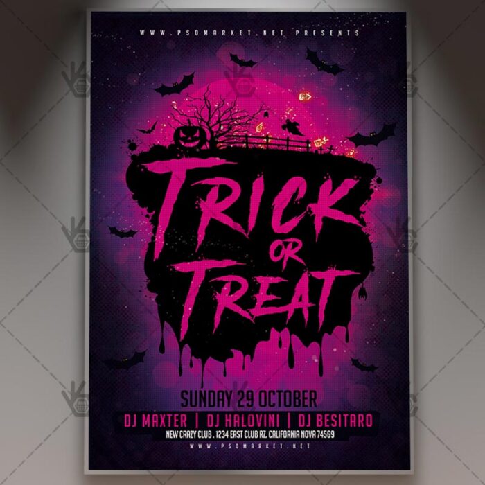 Trick or Treat Night - Halloween Flyer PSD Template - Image 1