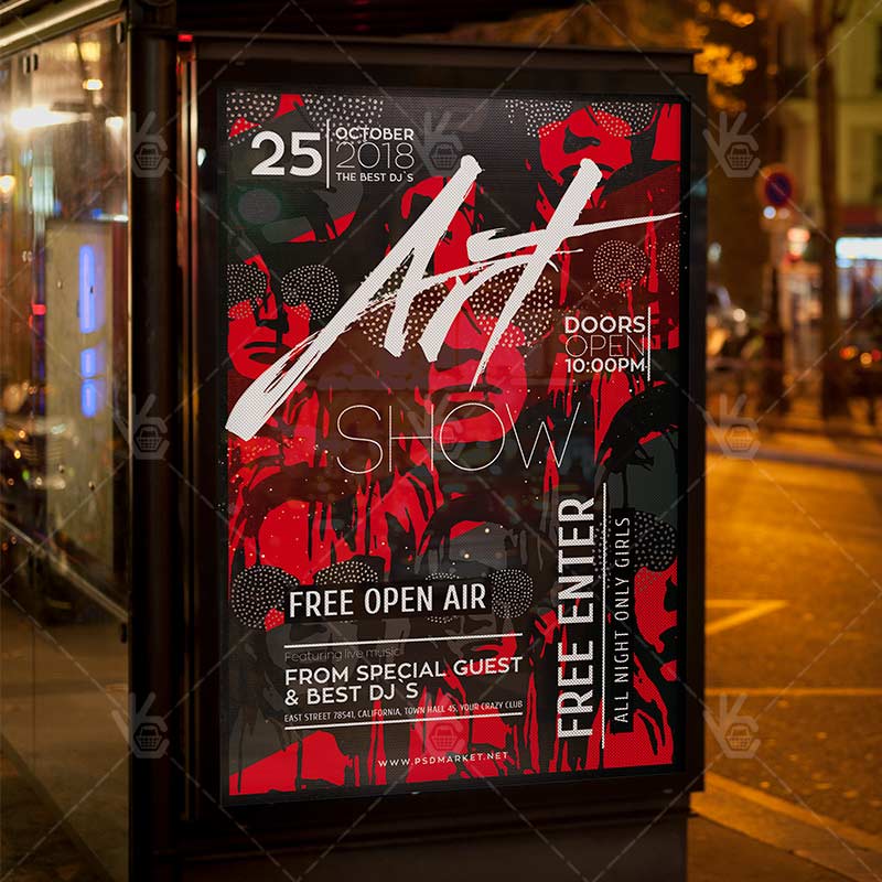 art_show_event_flyer_psdmarket_3.jpg Art Show Event - Business Flyer PSD Template - Image 3