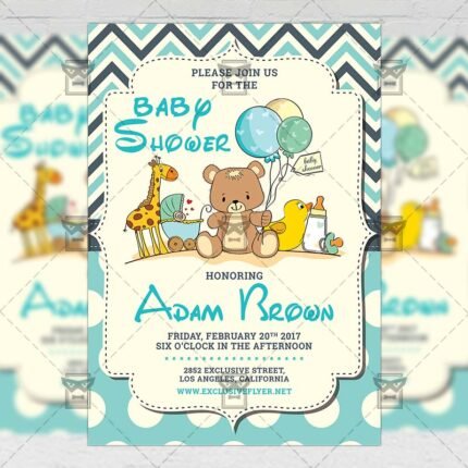 Baby Shower - Kids A5 Flyer Template