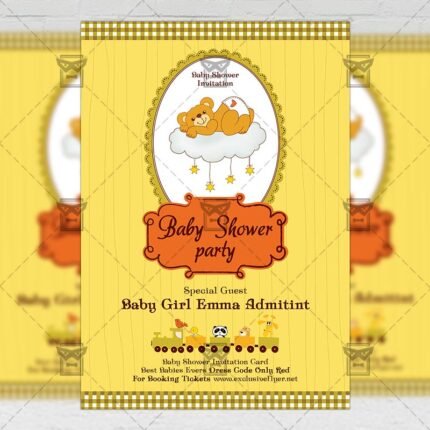 Baby Shower Party - Kids A5 Flyer Template