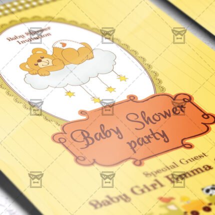 Baby Shower Party - Kids A5 Flyer Template