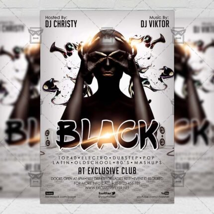 Black Night - Club A5 Flyer Template