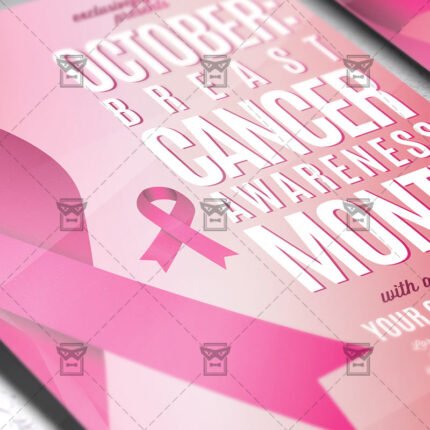 Breast Cancer Awareness Month - Community A5 Flyer Template