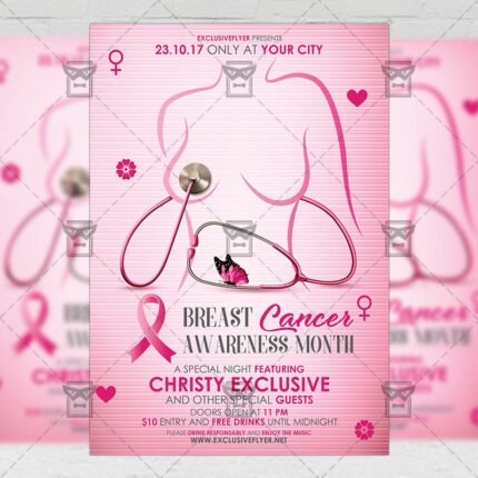 Breast Cancer Month - Community A5 Flyer Template