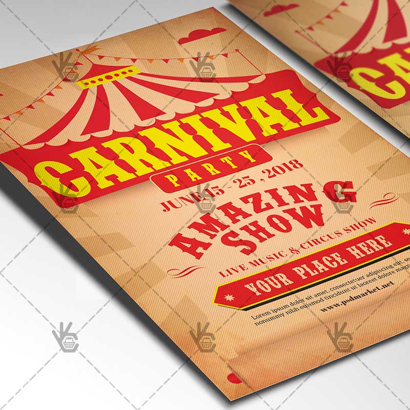 carnival_amazing_show_flyer_psdmarket_2.jpg Carnival Amazing Show - Circus Flyer PSD Template - Image 2
