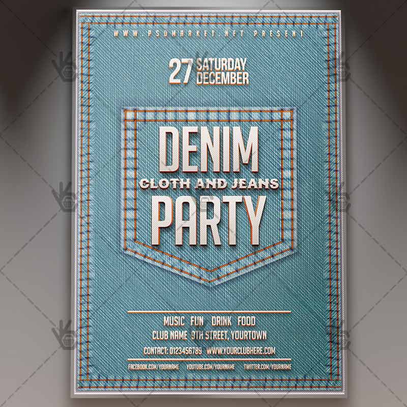 Denim Jeans Party Club PSD Template | PSDmarket