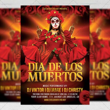 Download Dia de Los Muertos Celebration PSD Flyer Template Now