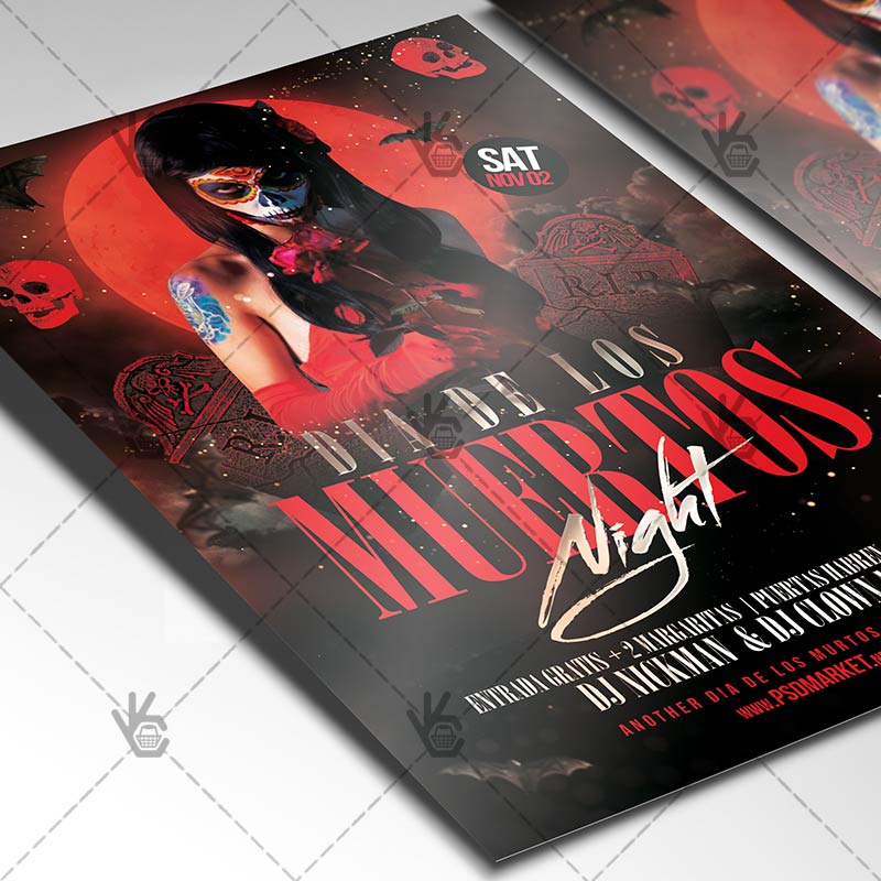 dia_de_los_muertos_night_flyer_psdmarket_2.jpg Dia De Los Muertos Night - Mexican Flyer PSD Template - Image 2