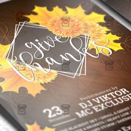 Give Thanks Night - Seasonal A5 Flyer Template