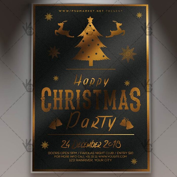 Happy Christmas Party - Winter Flyer PSD Template - Image 1