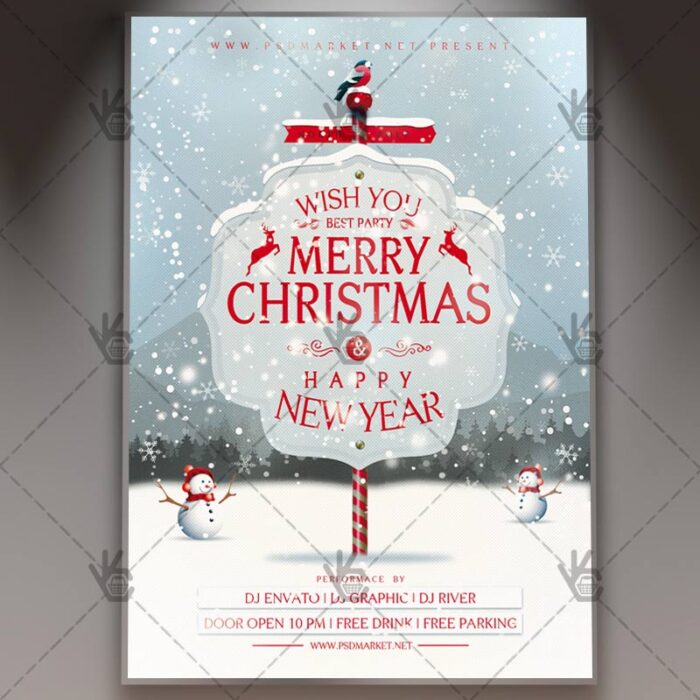 Happy Merry Christmas - Winter Flyer PSD Template - Image 1