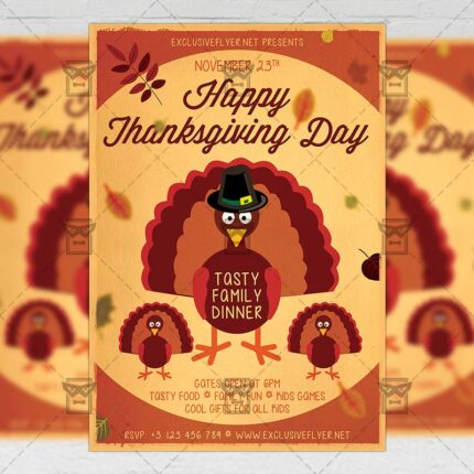 Download Happy Thanksgiving Day PSD Flyer Template Now