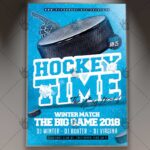 Hockey Time - Sport Flyer PSD Template