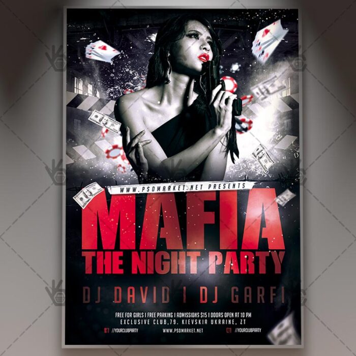 Mafia Night Party - Club Flyer PSD Template - Image 1