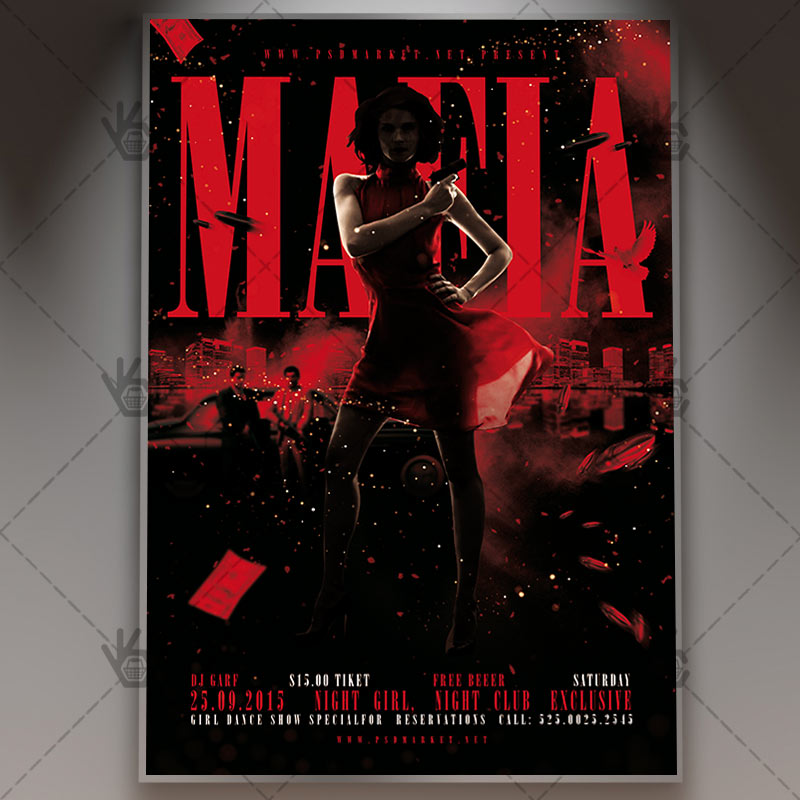 mafia_party_flyer_psdmarket_1.jpg Mafia Party - Club Flyer PSD Template - Image 1