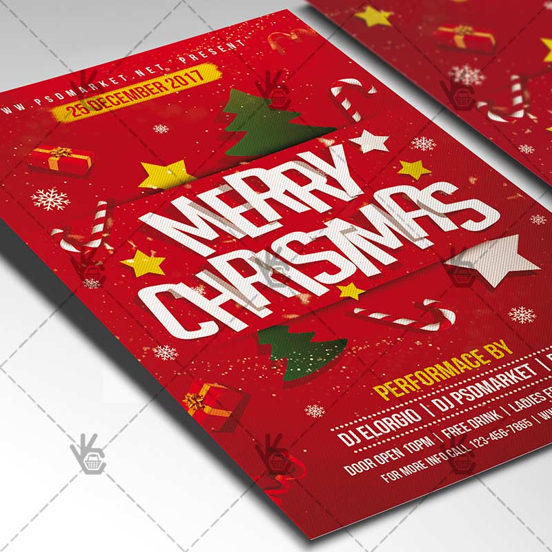 merry_christmas_flyer_psdmarket_2.jpg Merry Christmas - Winter Flyer PSD Template - Image 2