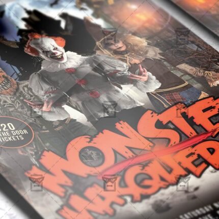 Download Monster Masquerade PSD Flyer Template Now
