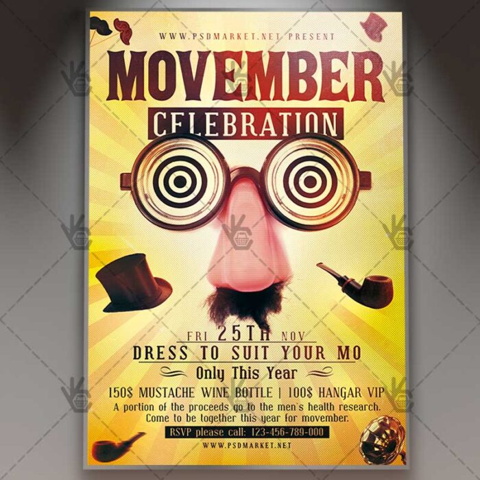 Movember Celebration - Seasonal Flyer PSD Template - Image 1