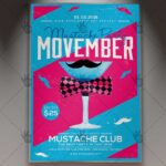 Movember Mustache Party - Seasonal Flyer PSD Template