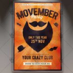 Movember Party - Seasonal Flyer PSD Template