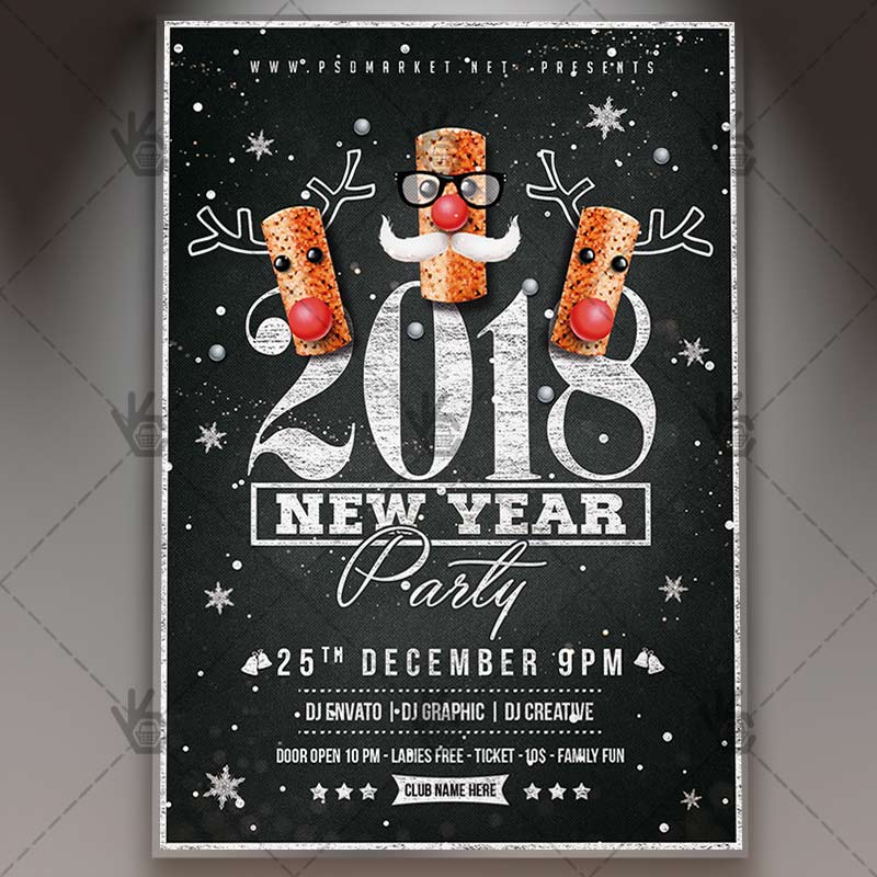new_year_party_flyer_psdmarket_1.jpg New Year Party - Winter Flyer PSD Template - Image 1