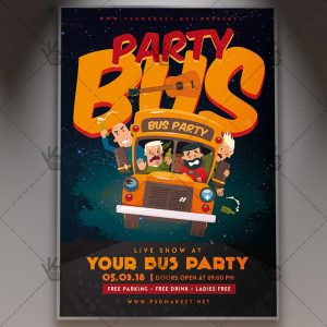 Download Free PSD Party Bus Night