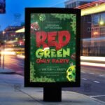 Download Red and Green Only Party PSD Flyer Template Now