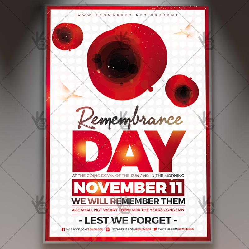 remembrance_day_flyer_psdmarket_1.jpg Remembrance Day - American Flyer PSD Template - Image 1