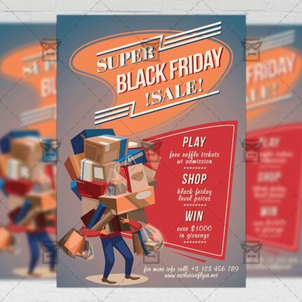 Super Black Friday Sale Flyer - Business A5 Template
