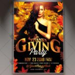 Thanksgiving Party Night - Autumn Flyer PSD Template