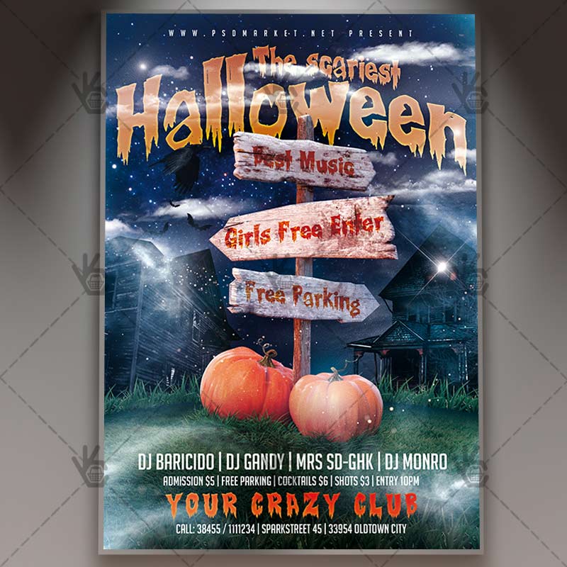the_scariest_halloween_night_flyer_psdmarket_1.jpg The Scariest Halloween Night - Seasonal Flyer PSD Template - Image 1