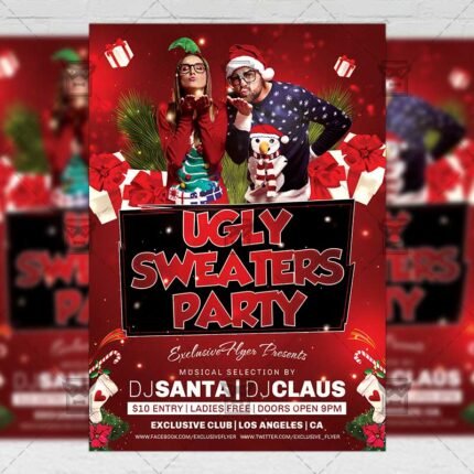 Ugly Sweaters Party - Seasonal A5 Flyer Template