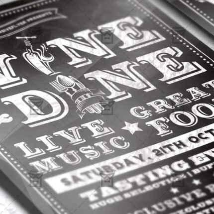 Wine and Dine - Food A5 Flyer Template