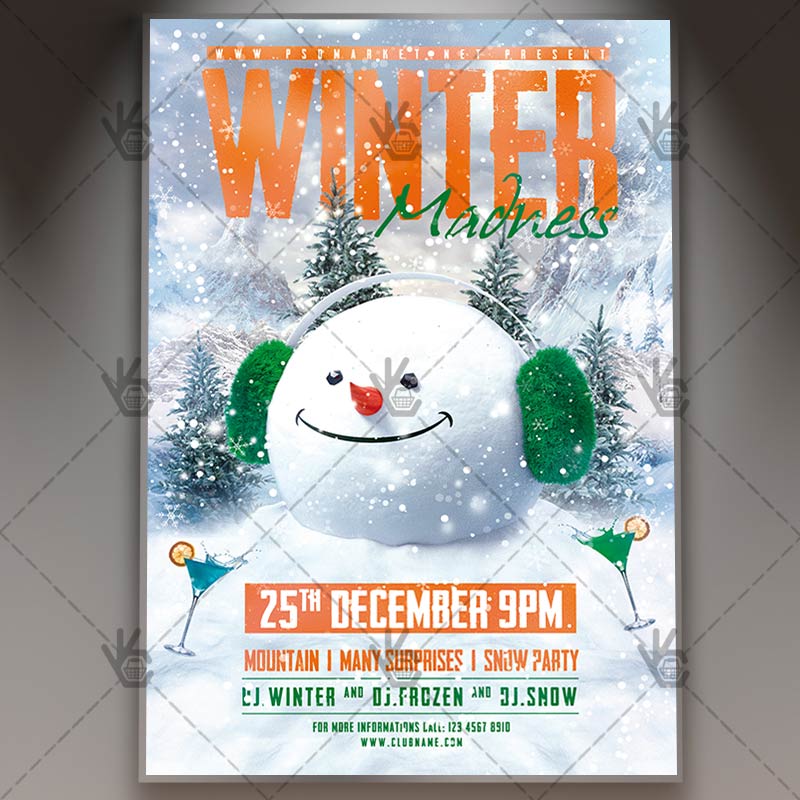 winter_madness_flyer_psdmarket_1.jpg Winter Madness - Seasonal Flyer PSD Template - Image 1